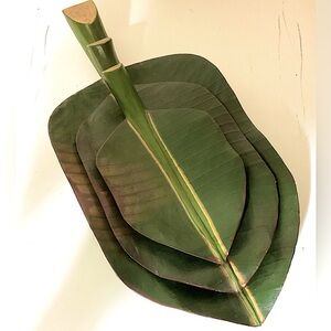 Bamboo Nestled Palm Leaves Set of 3